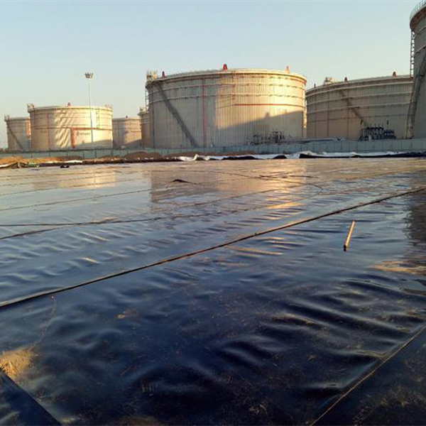 Geomembrane oil tank area seepage prevention construction site2